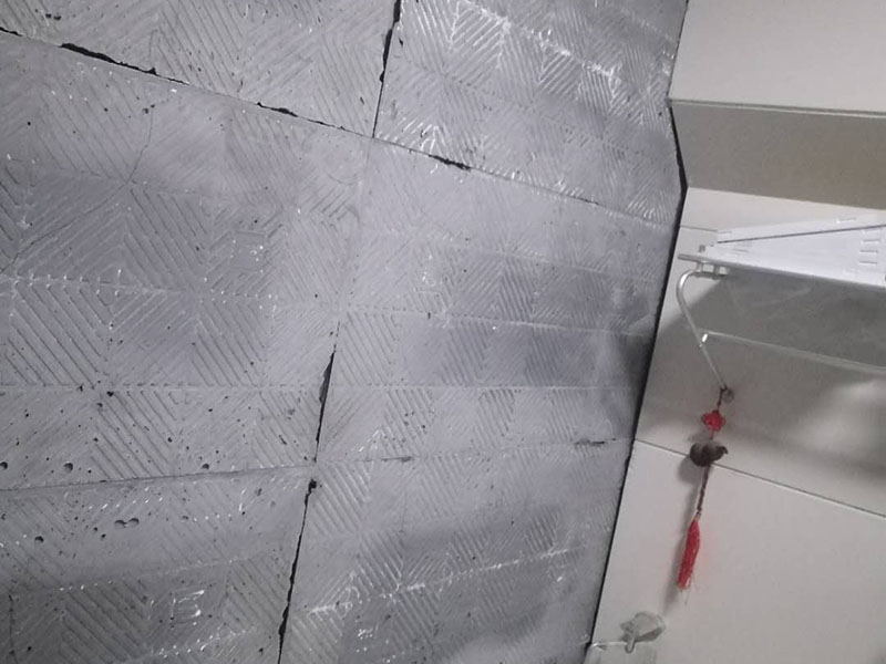 墻面瓷磚脫落：瓷磚破了很多的小洞,建議您直接用水泥粘上一些互補(bǔ)或同色的馬賽克瓷磚做點(diǎn)綴!我給您說說地磚如何清潔和保養(yǎng)吧。1、瓷磚日常清洗可選用洗潔精、肥皂等進(jìn)行清洗;2、用肥皂加少許氨水與松節(jié)油的混合液,清洗瓷磚可使瓷磚更有光潔;3、生活中,如有茶水或其它日常生活用品附著在瓷磚上面應(yīng)及時(shí)擦洗干凈,必要時(shí)應(yīng)用相應(yīng)清潔用品清洗。4、拋光磚應(yīng)定期對其打蠟處理,時(shí)間處理為2―3個(gè)月為宜;磚面如出現(xiàn)劃痕,可在劃痕處涂抹牙膏。用干布擦拭可修復(fù)。磚與磚縫隙處可不定期用去污膏去污垢,再在縫隙刷一層防水劑可防霉菌生長。5、另外房間內(nèi)可以買些吸塵的植物回來擺放,這樣可以減少室內(nèi)的灰塵污染。6、的給室內(nèi)各個(gè)部分的裝飾、柜子、墻面、天花吊頂、裝飾品等進(jìn)行清潔,濕抹布抹就可以了。7、養(yǎng)成良好的生活習(xí)慣會減少室內(nèi)灰塵的污染。